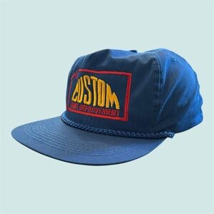 90s Style Custom Home Improve Stitched 6-Panel Blue Rope Hat